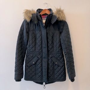 Abercrombie & Fitch Blue Quilted Coat